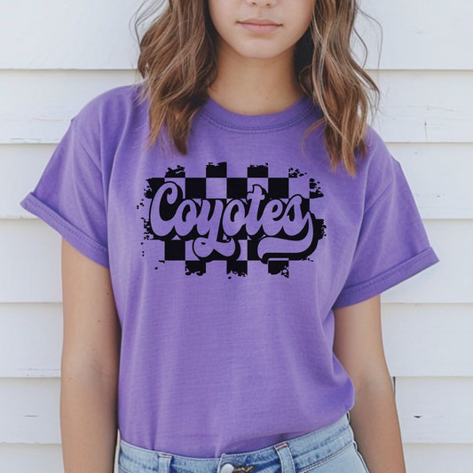 Weathered Checkered Coyotes Tee Shirt