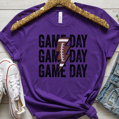 Game Day Lightning Football Tee Shirt