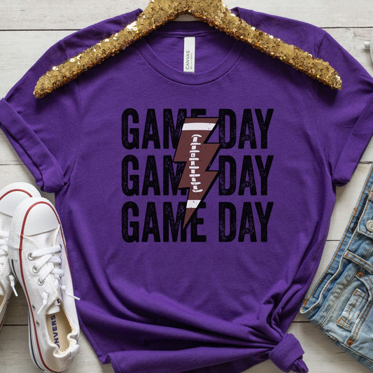 Game Day Lightning Football Tee Shirt