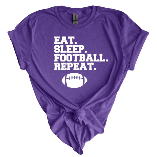 Eat Sleep Football Repeat Tee Shirt