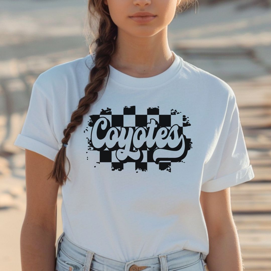 Weathered Checkered Coyotes Tee Shirt