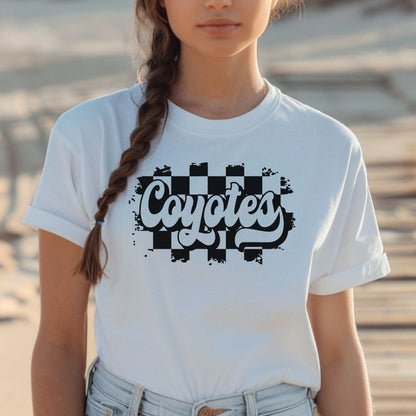 Weathered Checkered Coyotes Tee Shirt