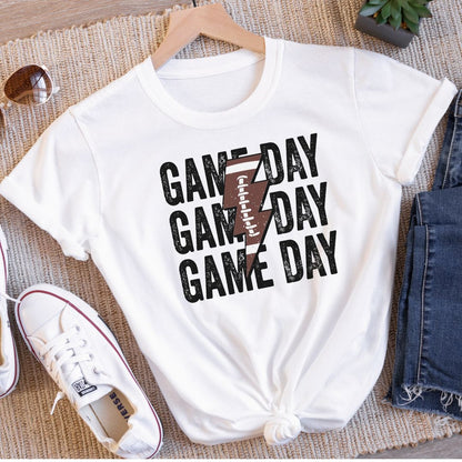 Game Day Lightning Football Tee Shirt