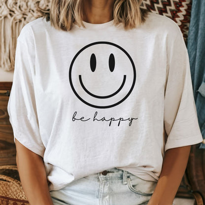 Be Happy Smile Face Tee Shirt