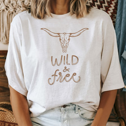 Wild & Free Longhorn Tee Shirt