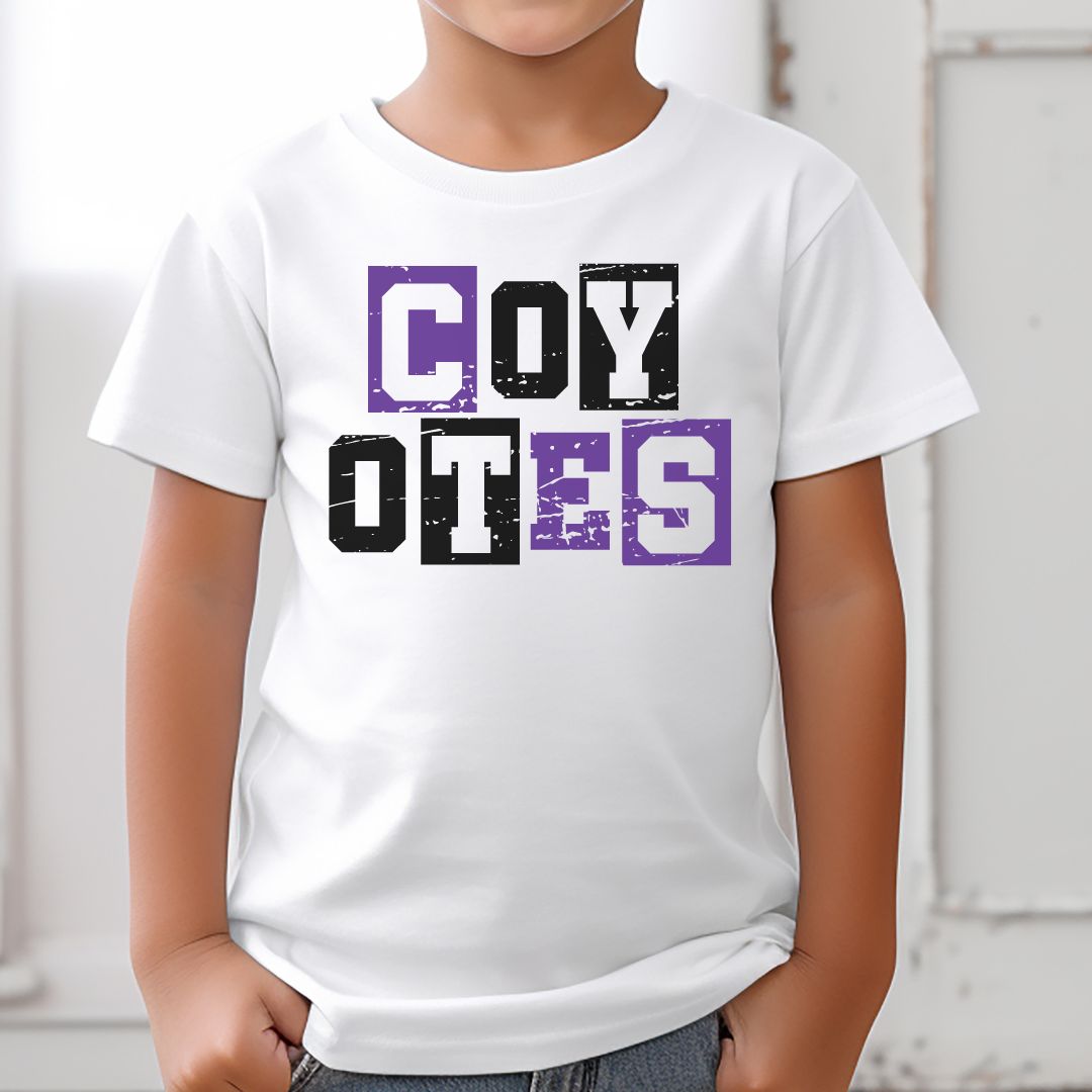 Kids Blocked Coyote Tee Shirt
