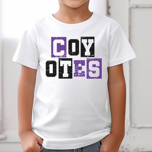 Kids Blocked Coyote Tee Shirt