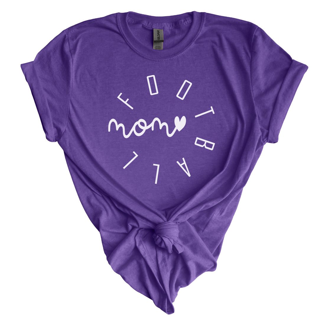 Football Mom Heart Tee Shirt