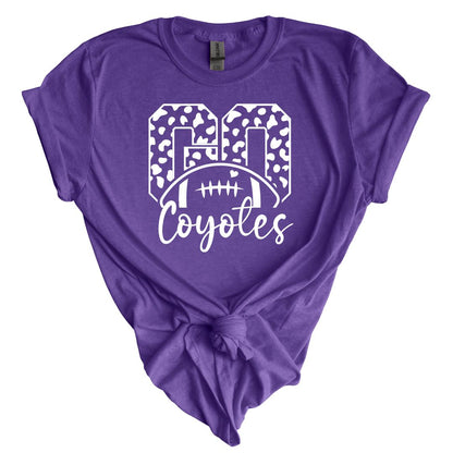 Go Coyotes Leopard Football Tee Shirt