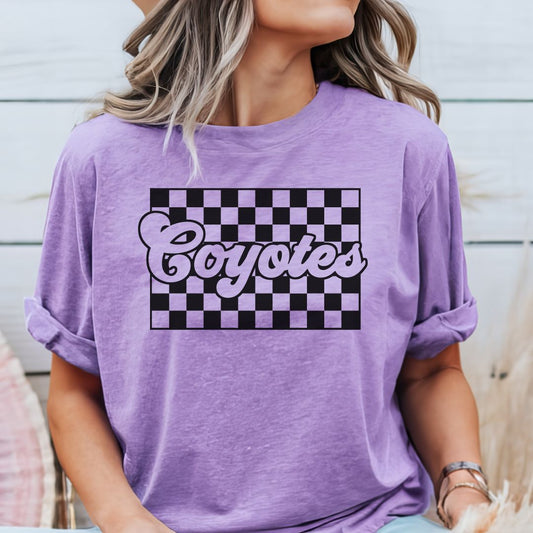 Retro Checkered Coyotes Tee Shirt