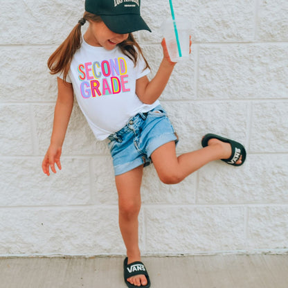 Kids Second Grade Colorful Tee Shirt