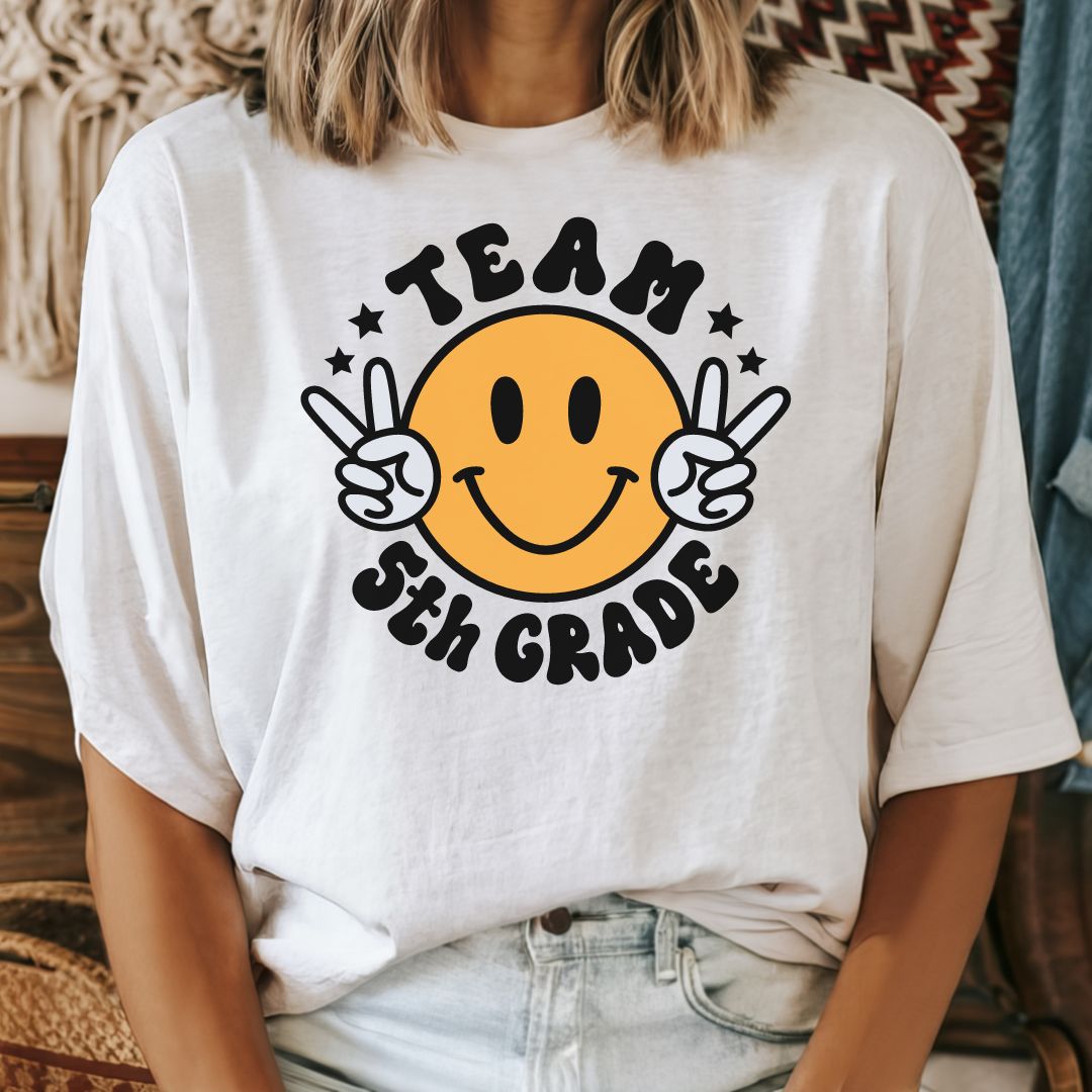 Team Fifth Grade Smile Tee Shirt