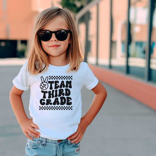 Kids Team Third Grade Retro Tee Shirt